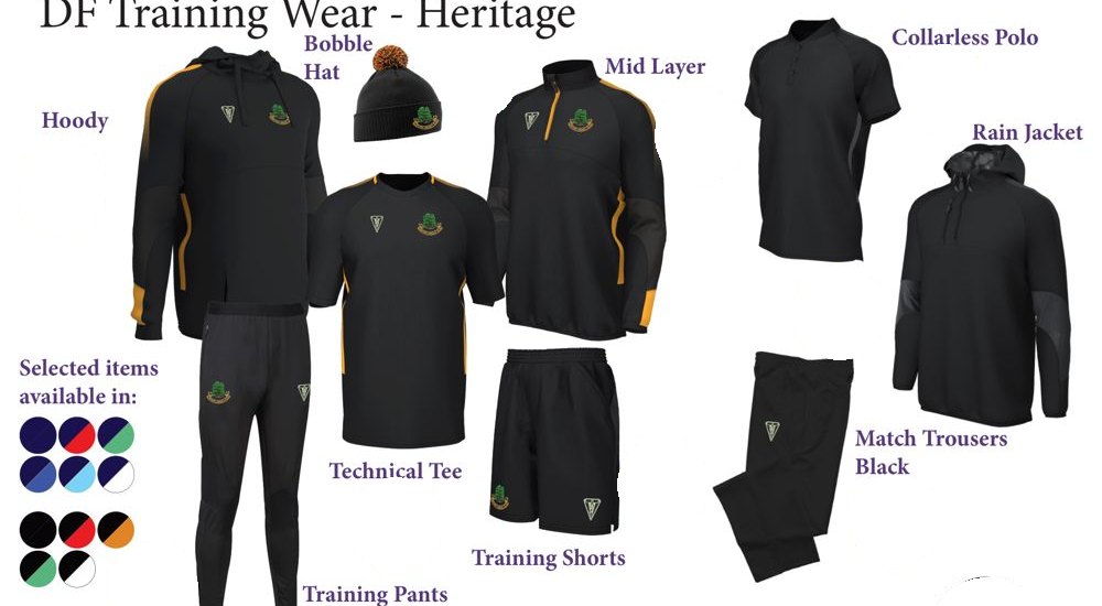 Duncan Fearnley Heritage teamwear catalogue page